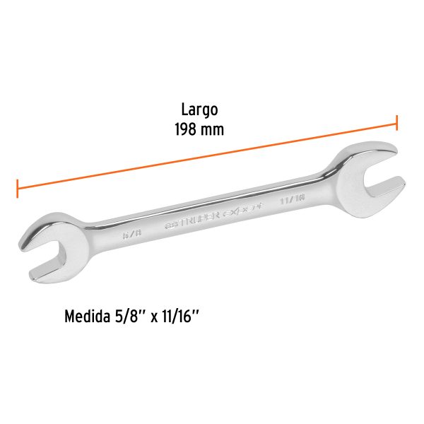 15694 - Llave española, 5/8 x 11/16' x 198 mm de largo, Expert