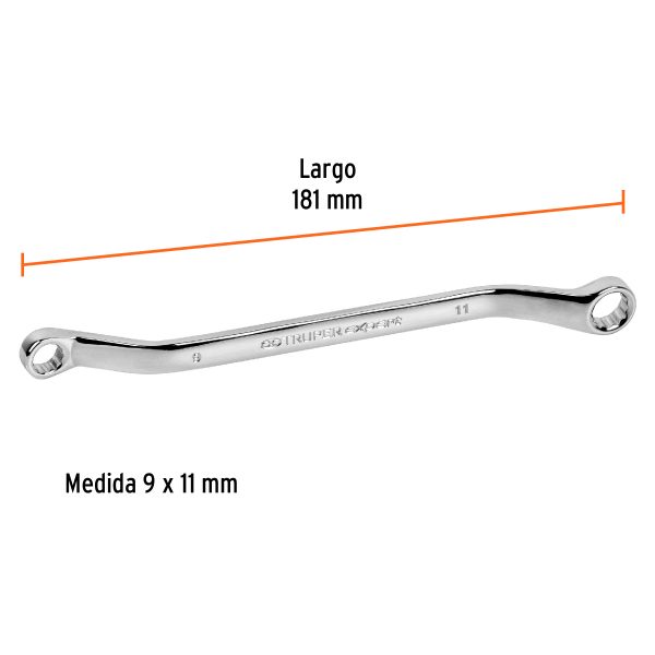 15760 - Llave de estrías 9 x 11 x 181 mm largo, Truper Expert