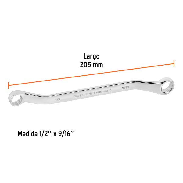 15751 - Llave de estrías 1/2 x 9/16' x 205 mm largo, Truper Expert