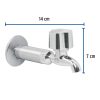 49105 - Llave 1/2' para fregadero con niple y chapeton, cromo, BASIC