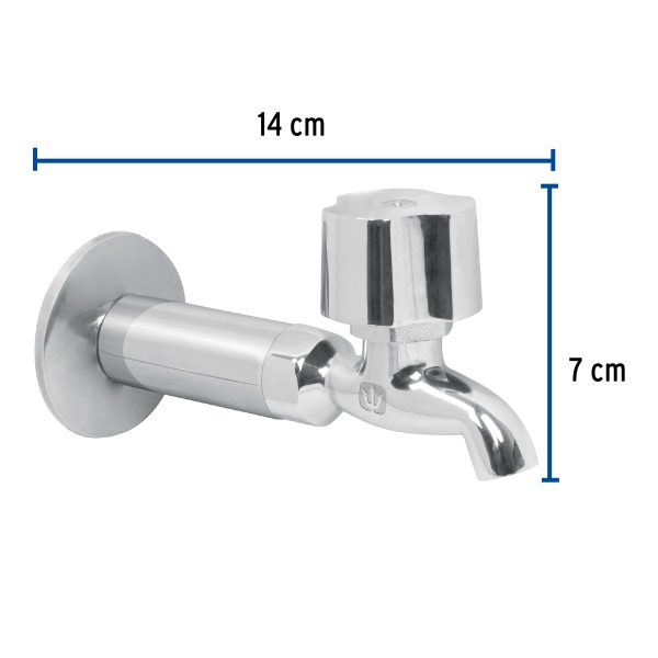 49105 - Llave 1/2' para fregadero con niple y chapeton, cromo, BASIC