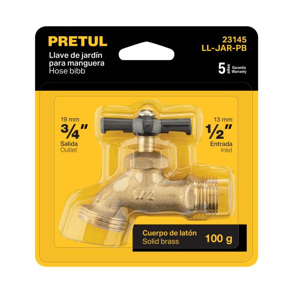 23145 - Llave p/manguera, de latón 100g, 1/2', blíster, PRETUL