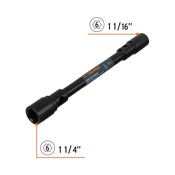 15487 - Llave de artillería 1-1/16 x 1-1/4' boca hexagonal, TRUPER