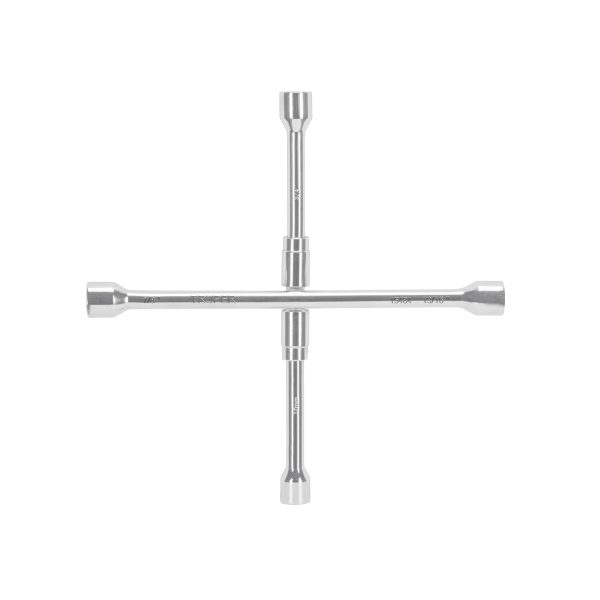 15484 - Llave de cruz 14' plegable pulida y cromada, TRUPER