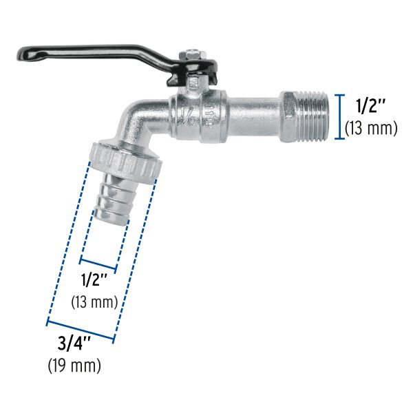 49079 - Llave de esfera, de zinc, 110 gr, entrada 1/2', Foset Basic