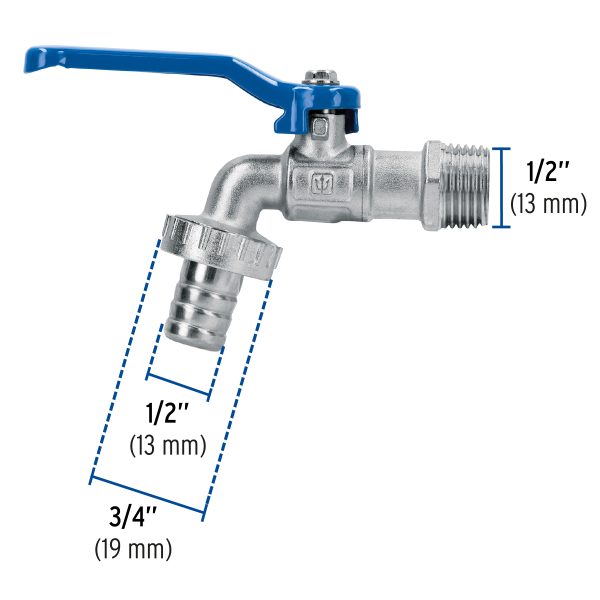 48307 - Llave de esfera de latón, 115 gr, entrada 1/2', Foset