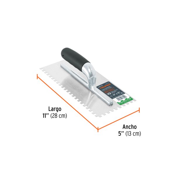 102778 - Llana 11' dentado cuadrado 1/4', 10 remaches, mgo comfort