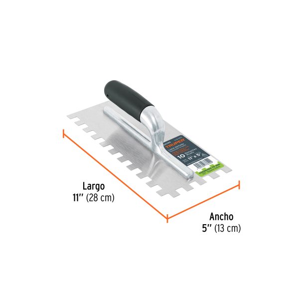 102790 - Llana 11' dentado cuadrado 1/2', 10 remaches, mango comfort