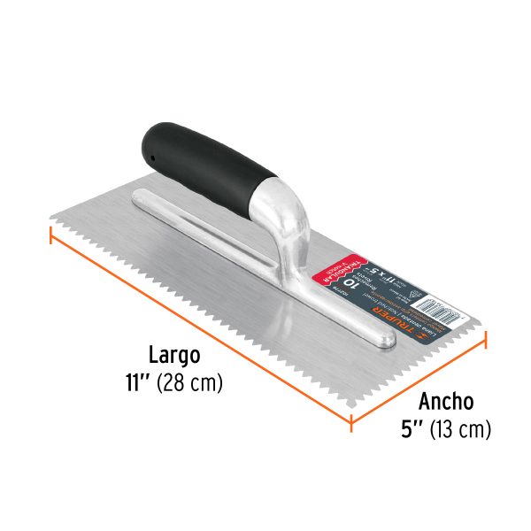 102776 - Llana 11' dentado triangular, 10 remaches, mgo comfort grip