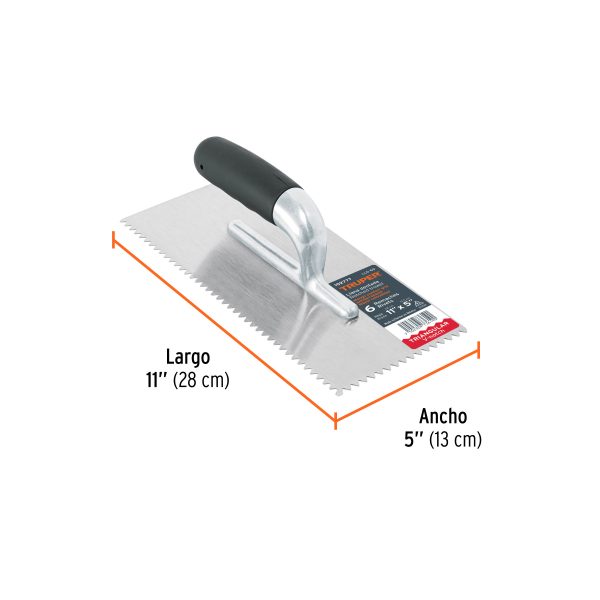 102777 - Llana 11' dentado triangular, 6 remaches, mgo comfort grip