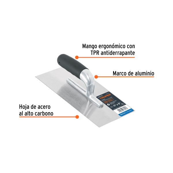 102775 - Llana 11' canto recto, 6 remaches, mgo comfort grip, Truper