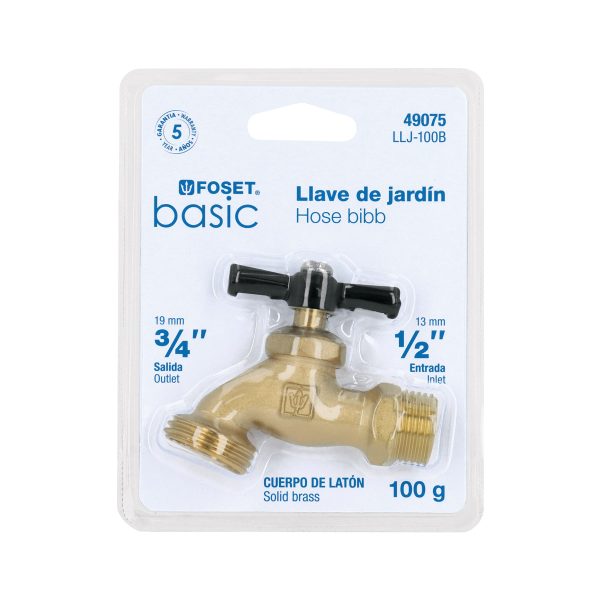 49075 - Llave p/manguera, de latón, 100g, 1/2', blíster, BASIC