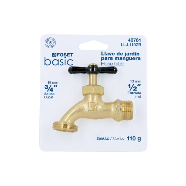 40761 - Llave p/manguera, de zamac 110gr, 1/2', blíster, BASIC