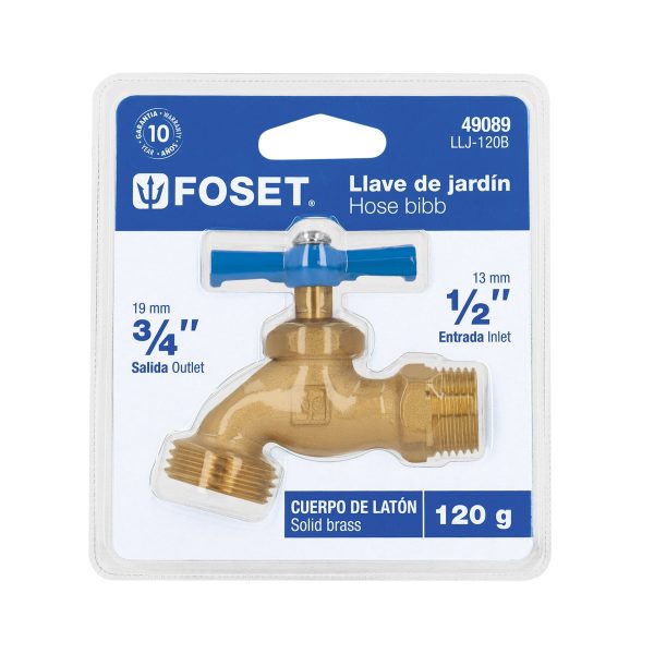 49089 - Llave para manguera, latón, 120g, 1/2', blíster, FOSET