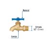 49090 - Llave de nariz de latón, 135 g, entrada 1/2', Foset