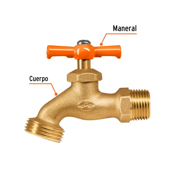 13147 - Llave p/manguera, de latón 140g, 1/2', blíster, TRUPER