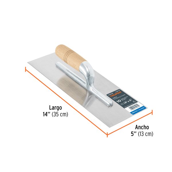 103038 - Llana 14' canto recto, 10 remaches, mgo madera, Truper