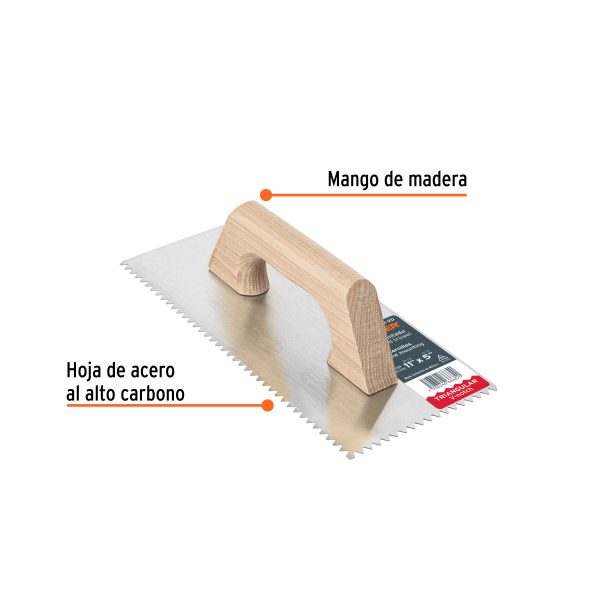 11524 - Llana 11' dentado triangular, tipo español, mgo madera