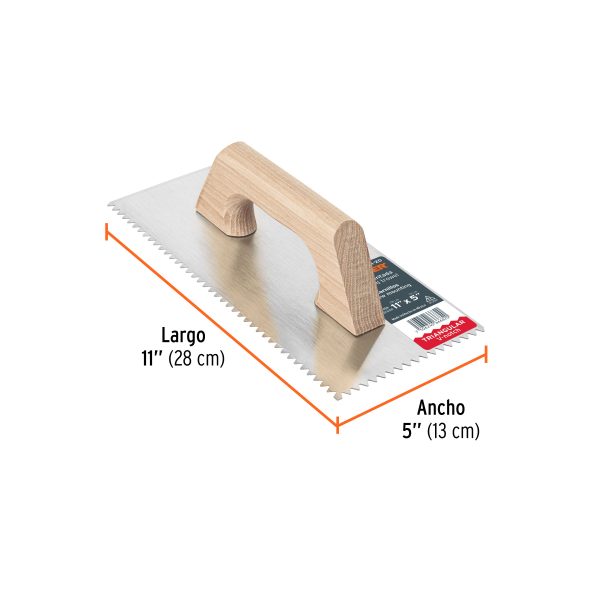 11524 - Llana 11' dentado triangular, tipo español, mgo madera