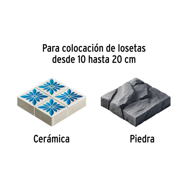 15410 - Llana 11' dentado cuadrado 1/4', 6 remaches, mgo madera