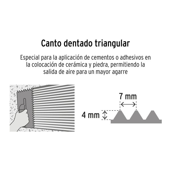 15409 - Llana 11' dentado triangular, 6 remaches, mgo madera, Truper