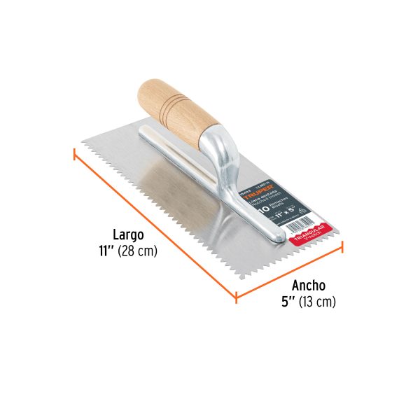15403 - Llana 11' dentado triangular, 10 remaches, mgo madera,Truper