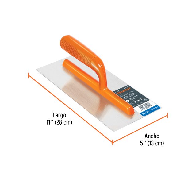 15412 - Llana 11' canto recto, 6 remaches, mgo plástico, Truper