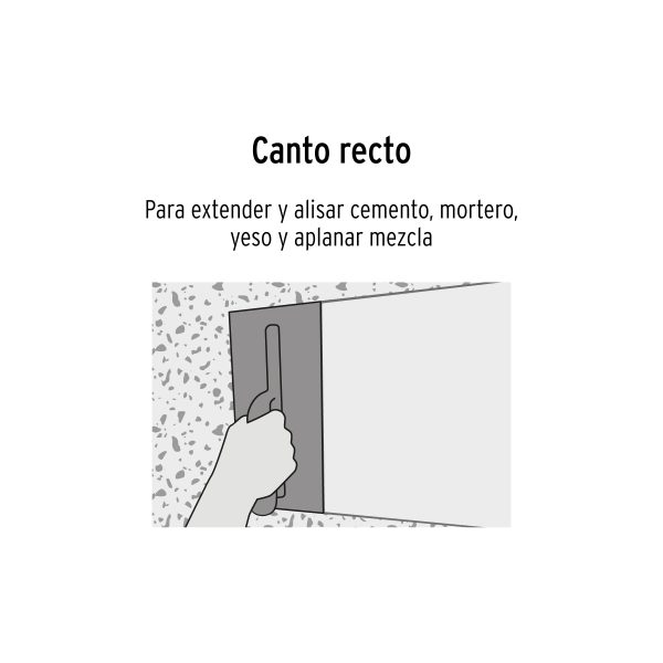 15412 - Llana 11' canto recto, 6 remaches, mgo plástico, Truper