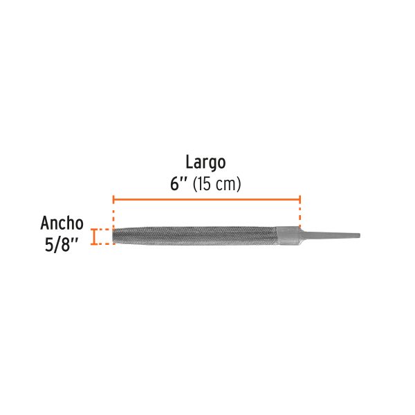 15169 - Lima media caña bastarda 6', Truper