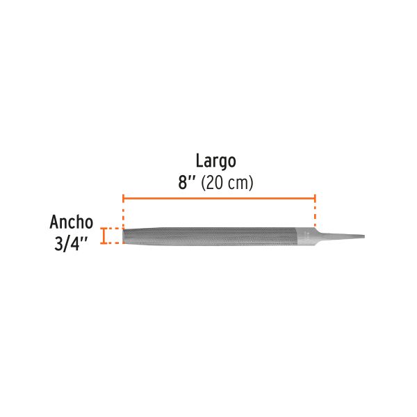15179 - Lima media caña muzas 8', Truper