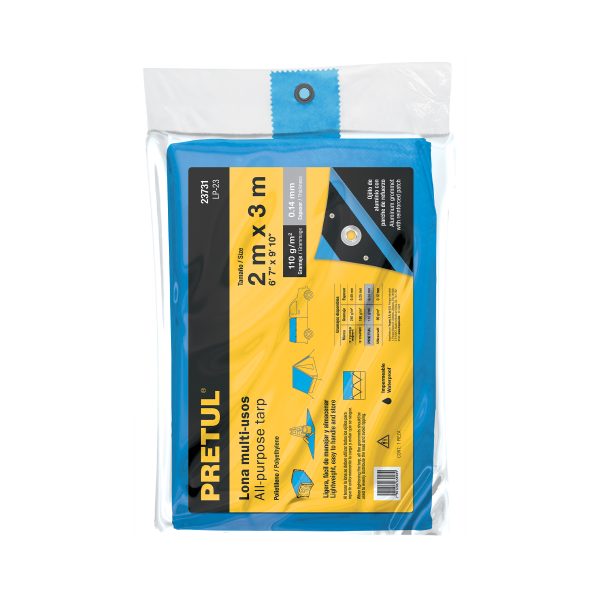 23731 - Lona de polietileno 2 x 3 m, azul, 110 g/m2, PRETUL