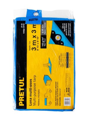 LP-33E1.jpg 23732 - Lona de polietileno 3 x 3 m, azul, 110 g/m2, PRETUL