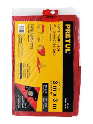 LP-33RE1.jpg 23764 - Lona de polietileno 3 x 3 m, roja, 110 g/m2, PRETUL