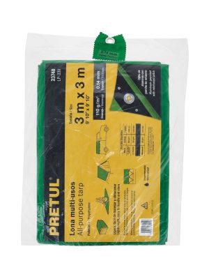 23748 - Lona de polietileno 3 x 3 m, verde, 110 g/m2, PRETUL