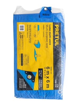 23784 - Lona de polietileno 6 x 6 m, azul, 110 g/m2, PRETUL