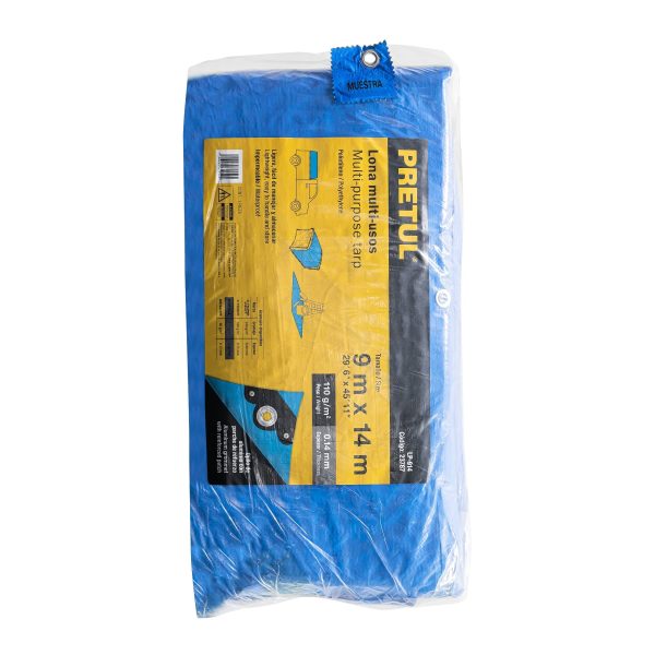 23787 - Lona de polietileno 9 x 14 m, azul, 110 g/m2, PRETUL