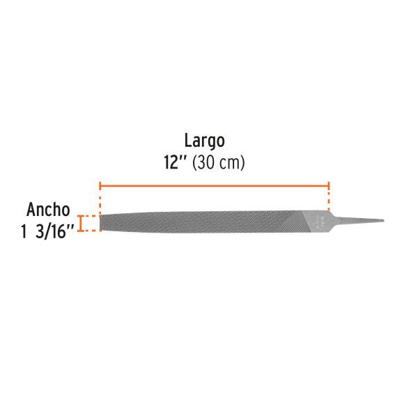 15146 - Lima plana bastarda 12', Truper