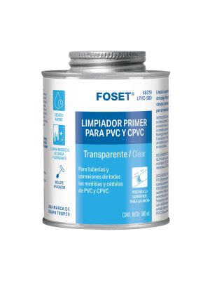 LPVC-500.jpg 48379 - Limpiador para PVC y CPVC, lata 500ml, FOSET