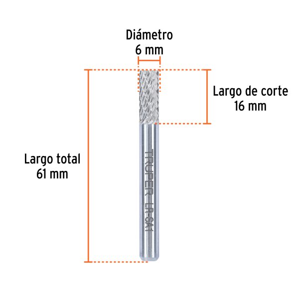103476 - Lima rotativa cilindrica 1/4, SA-1, TRUPER