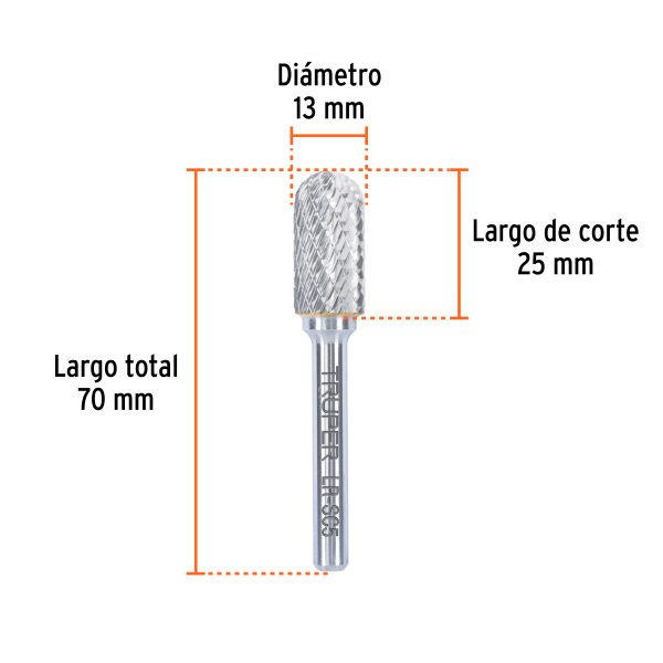 103480 - Lima rotativa cilindrica punta redonda 1/2, SC-5, TRUPER