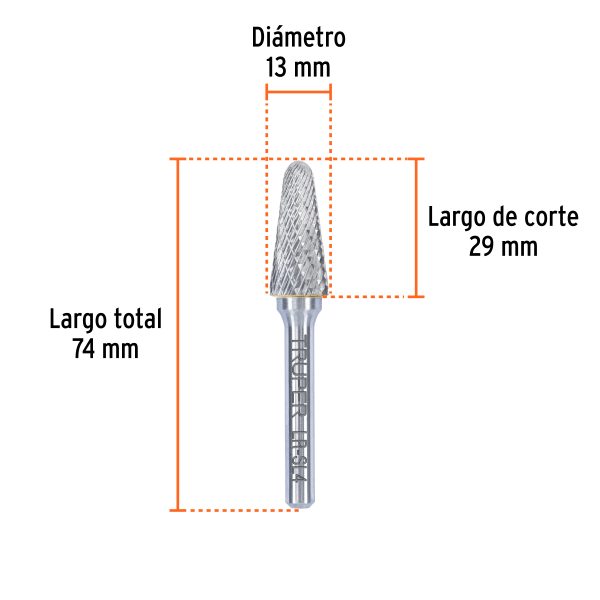 103502 - Lima rotativa cónica punta redonda 1/2, SL-4, TRUPER