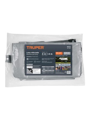 LT-44E1.jpg 10773 - Lona de polietileno reforzada 4 x 4 m, gris, 180g/m2, TRUPER