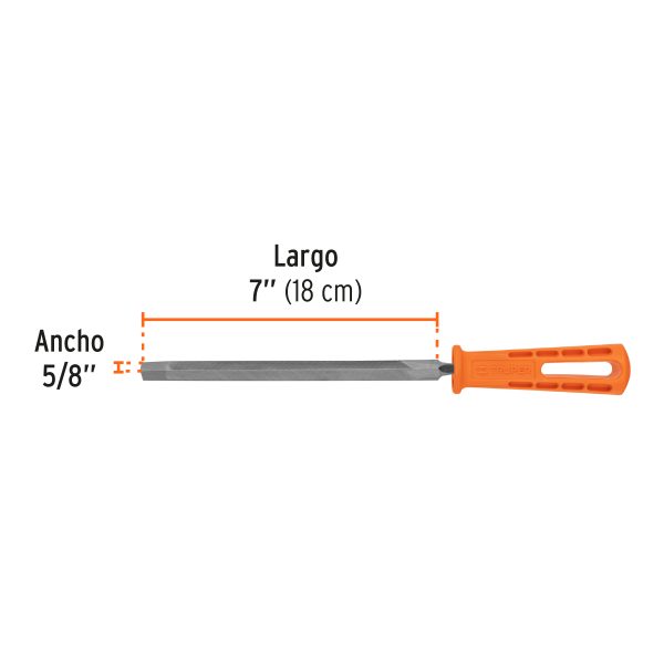 10921 - Lima triángular 7' para machete, 36 dpp, con mango, TRUPER