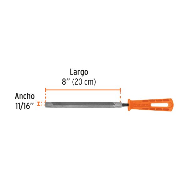 10922 - Lima triángular 8' para machete, 36 dpp, con mango, TRUPER