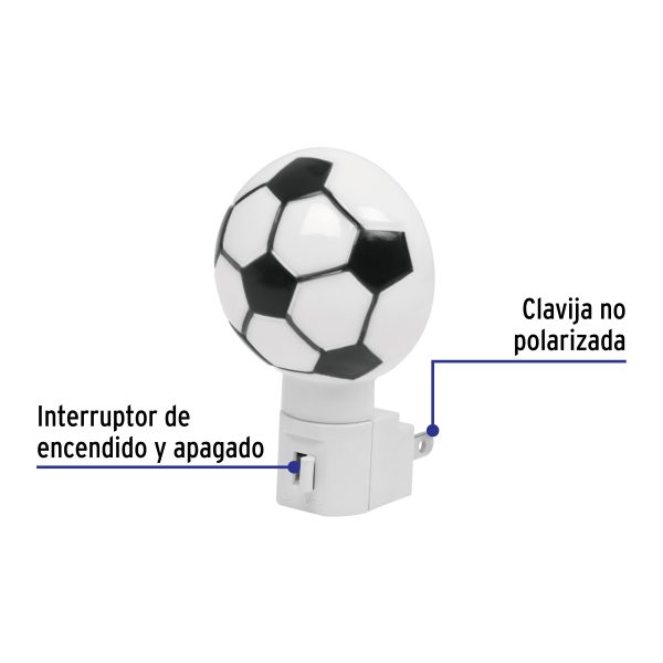 46133 - Luz de noche con lámpara E12, balón soccer, Volteck