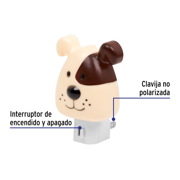 46135 - Luz de noche con lámpara E12, perro, Volteck