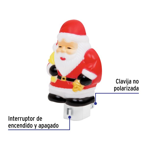 46136 - Luz de noche con lámpara E12, Santa Claus, Volteck