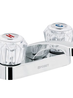 49231 - Mezcladora 4' para lavabo, nariz larga, manerales acrílico