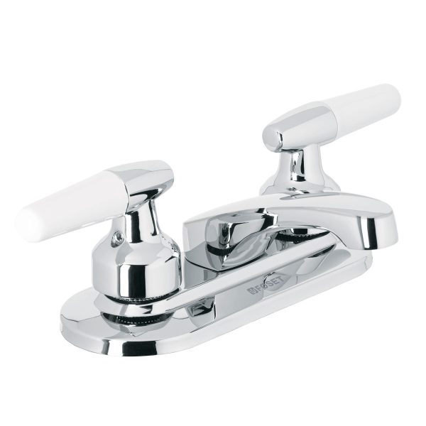 49203 - Mezcladora 4' para lavabo, nariz larga, manerales cono