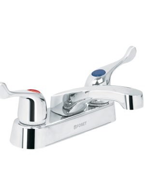 49278 - Mezcladora 4' para lavabo, nariz larga, manerales palanca